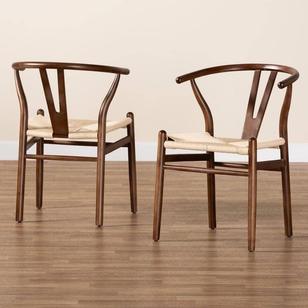 Baxton Studio Paxton Modern Dark Brown Finished Wood 2-Piece Dining Chair Set