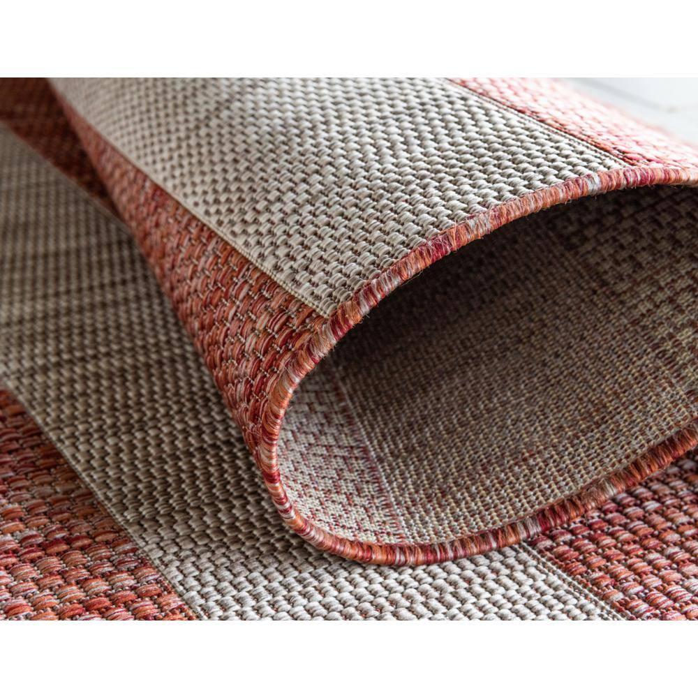 Unique Loom 4' 1 x 6' 1 Rectangle Indoor/Outdoor Striped Rust Red Area Rug