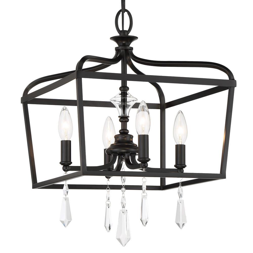 4 - Light Dimmable Lantern Geometric Chandelier