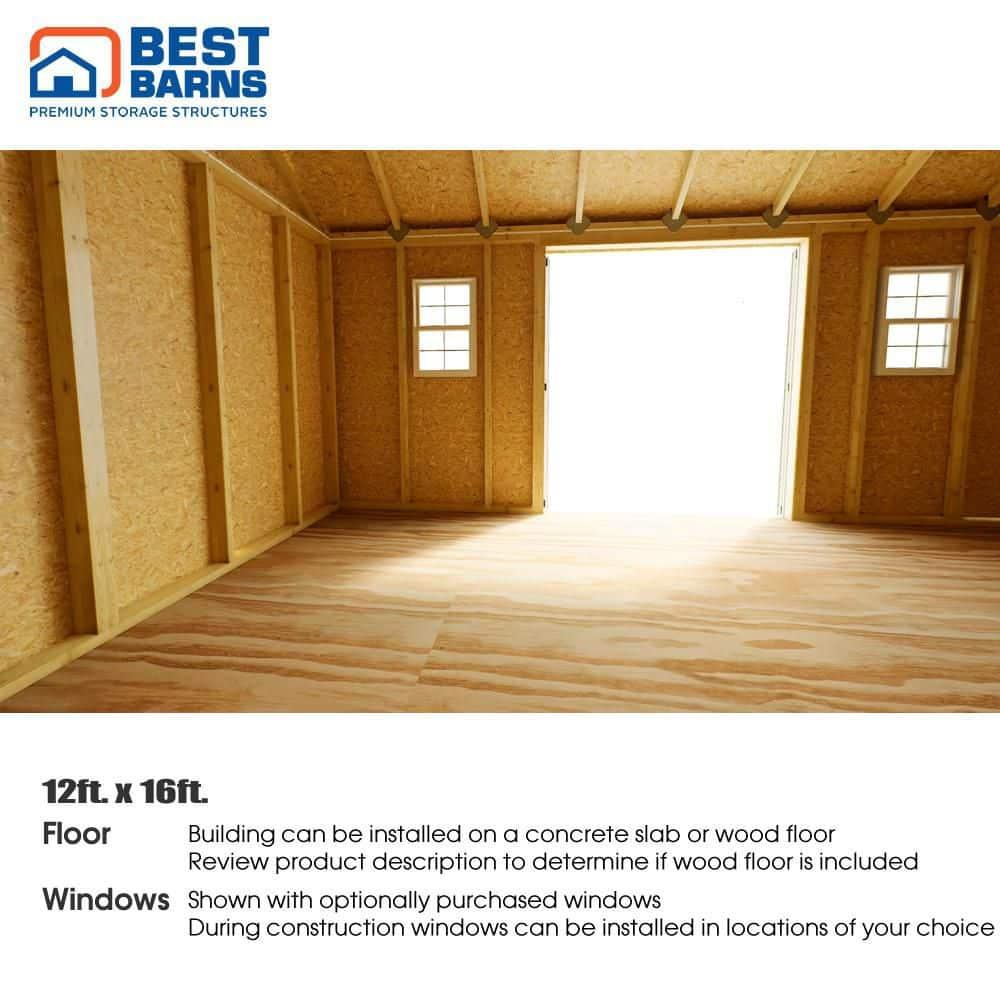 Best Barns Brookfield 16 ft. W x 12 ft. D Solid Wood Storage Shed