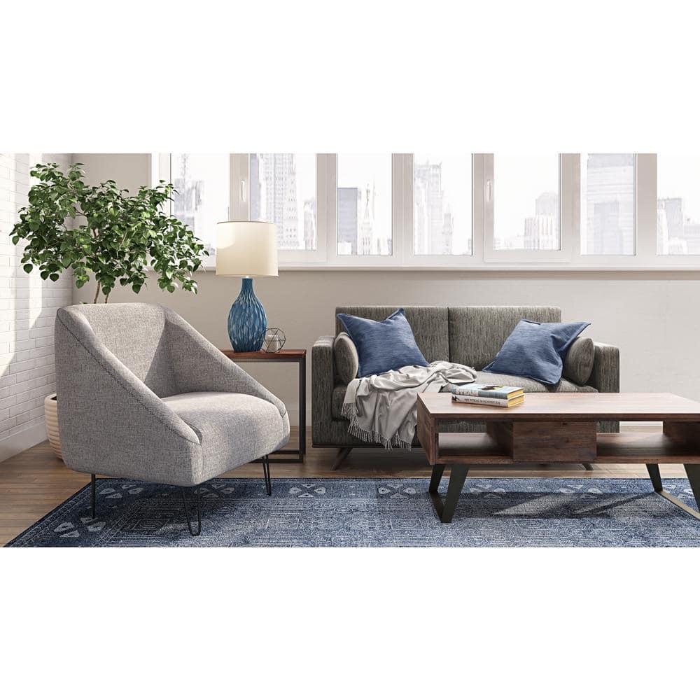 Vynxaria C-Shaped Coffee Tables - Dark Cognac Brown Elegance