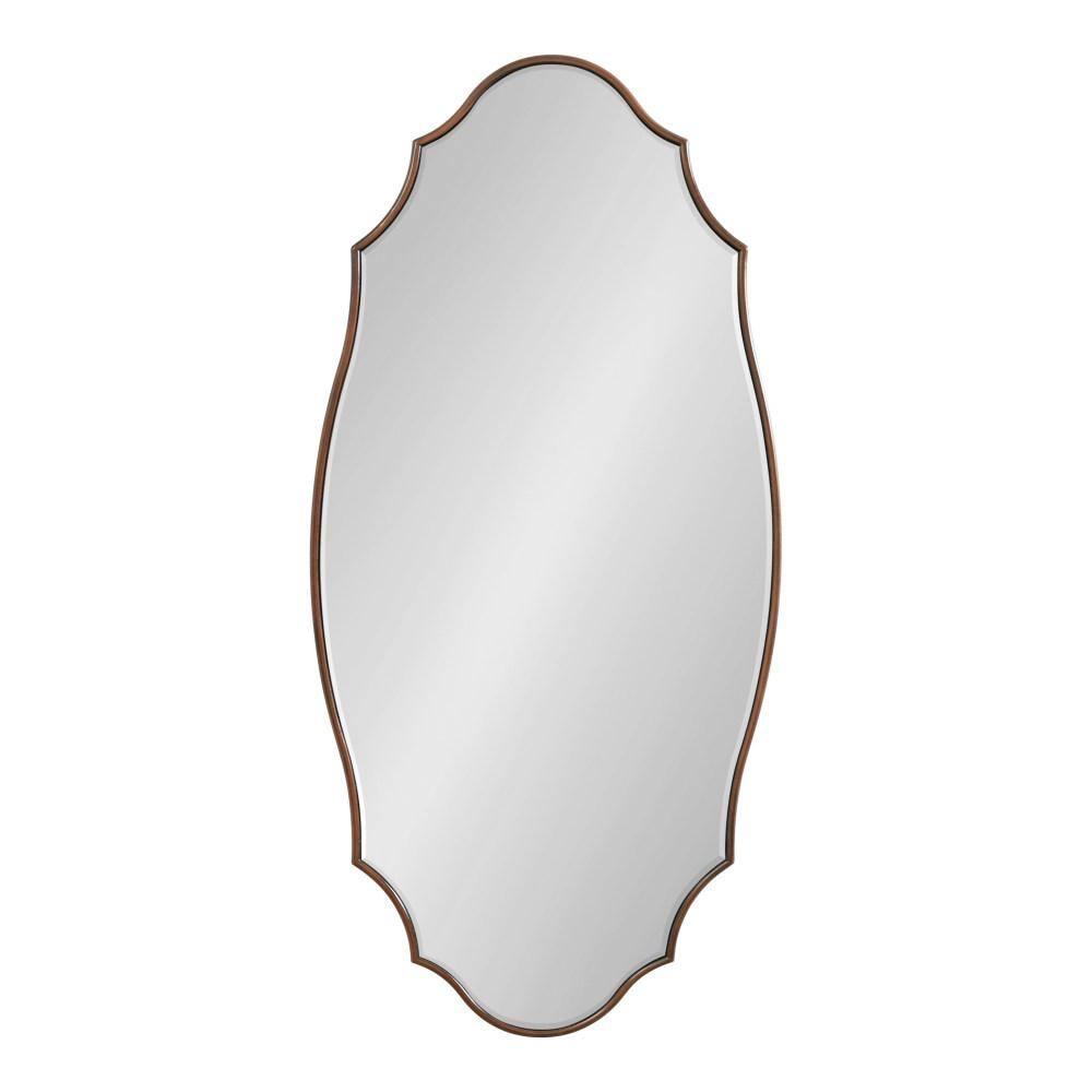 Kate and Laurel Leanna Scalloped Oval Wall Mirror, 20x42, Bronze
