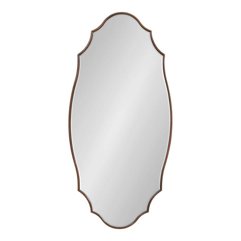 Kate and Laurel Leanna Scalloped Oval Wall Mirror, 20x42, Bronze