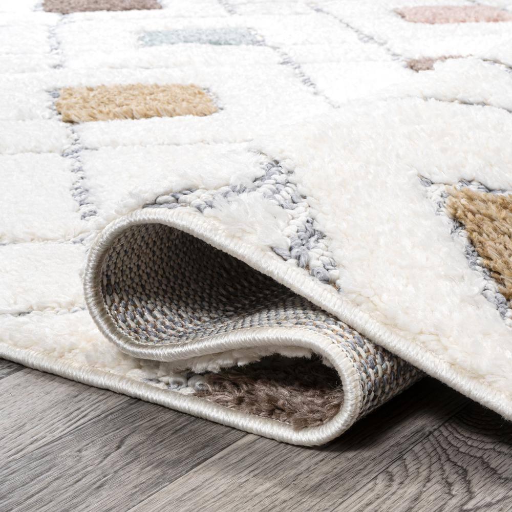 3' x 5' Astrid Retro Trellis High-Low Area Rug, Multi/Cream - JONATHAN Y