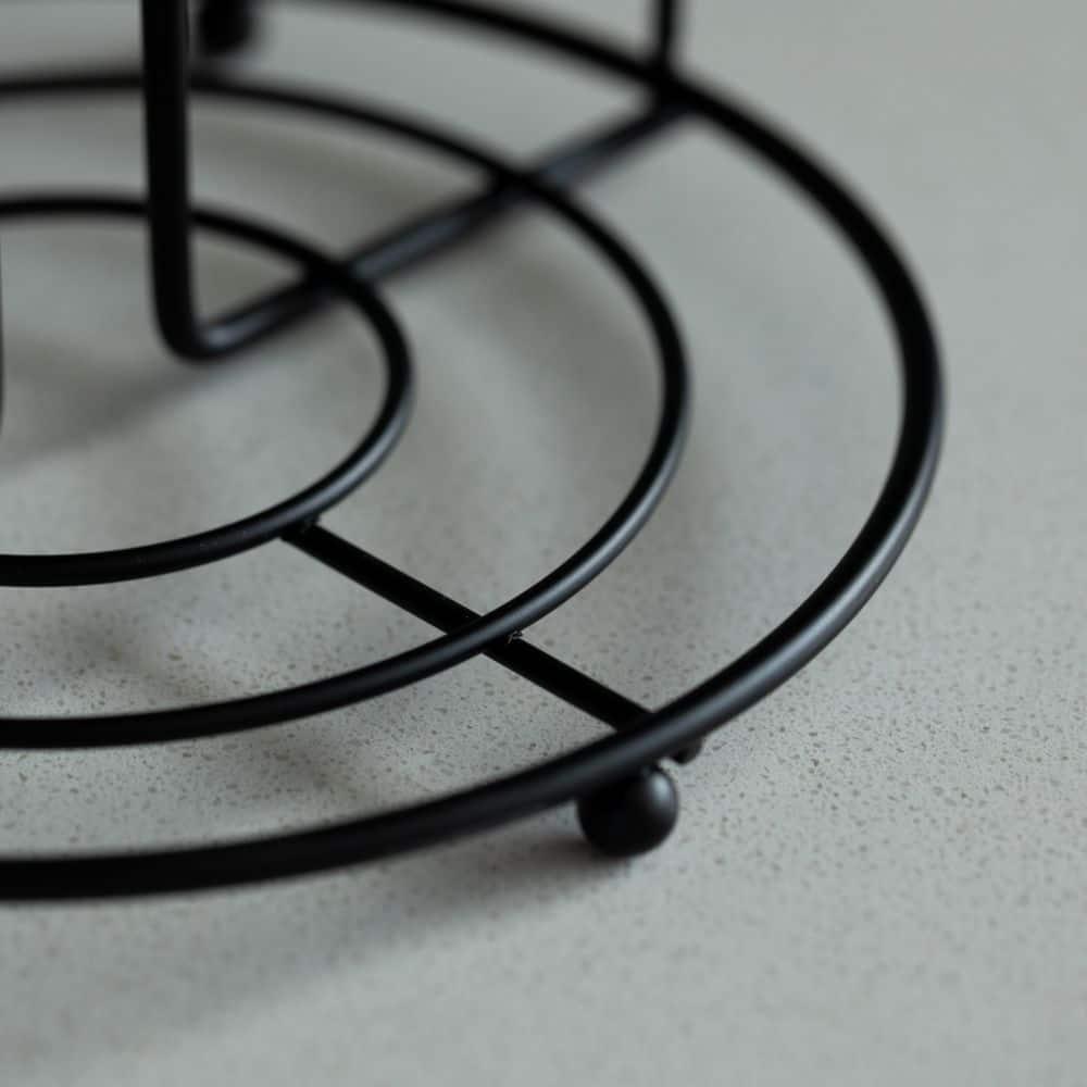 Basicwise Freestanding Black Iron Towel Paper Holder Stand Roll Dispenser with Frame for Kitchen