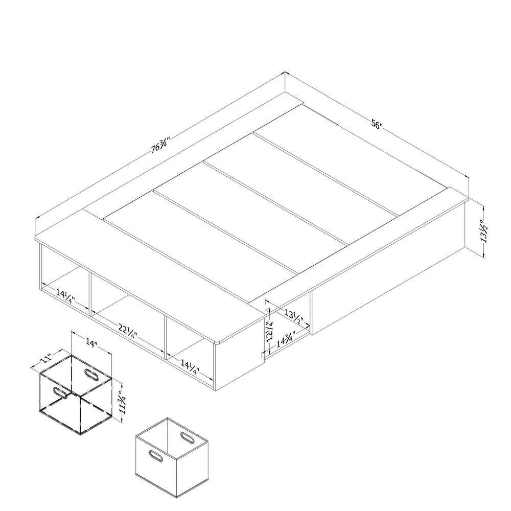 Vito Contemporary Storage Bed With Baskets