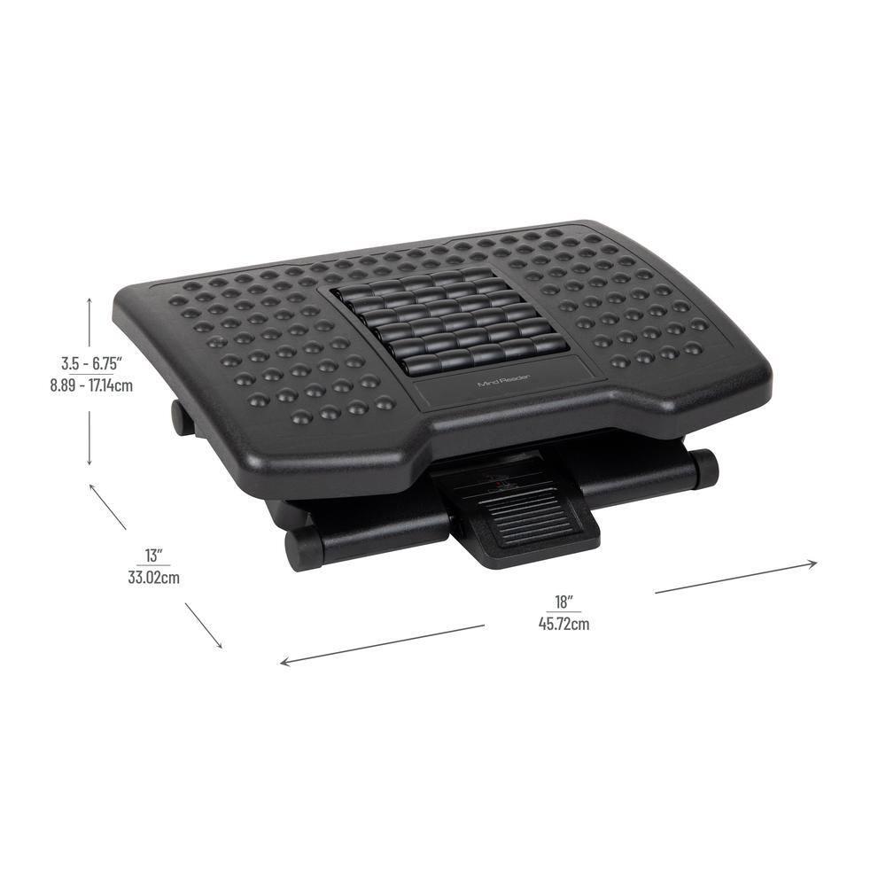 Mind Reader Mind Reader Foot Rest, Under Desk at Work, Ergonomic, Height Adjustable, Plastic, 18"L x 13"W x 6.75"H