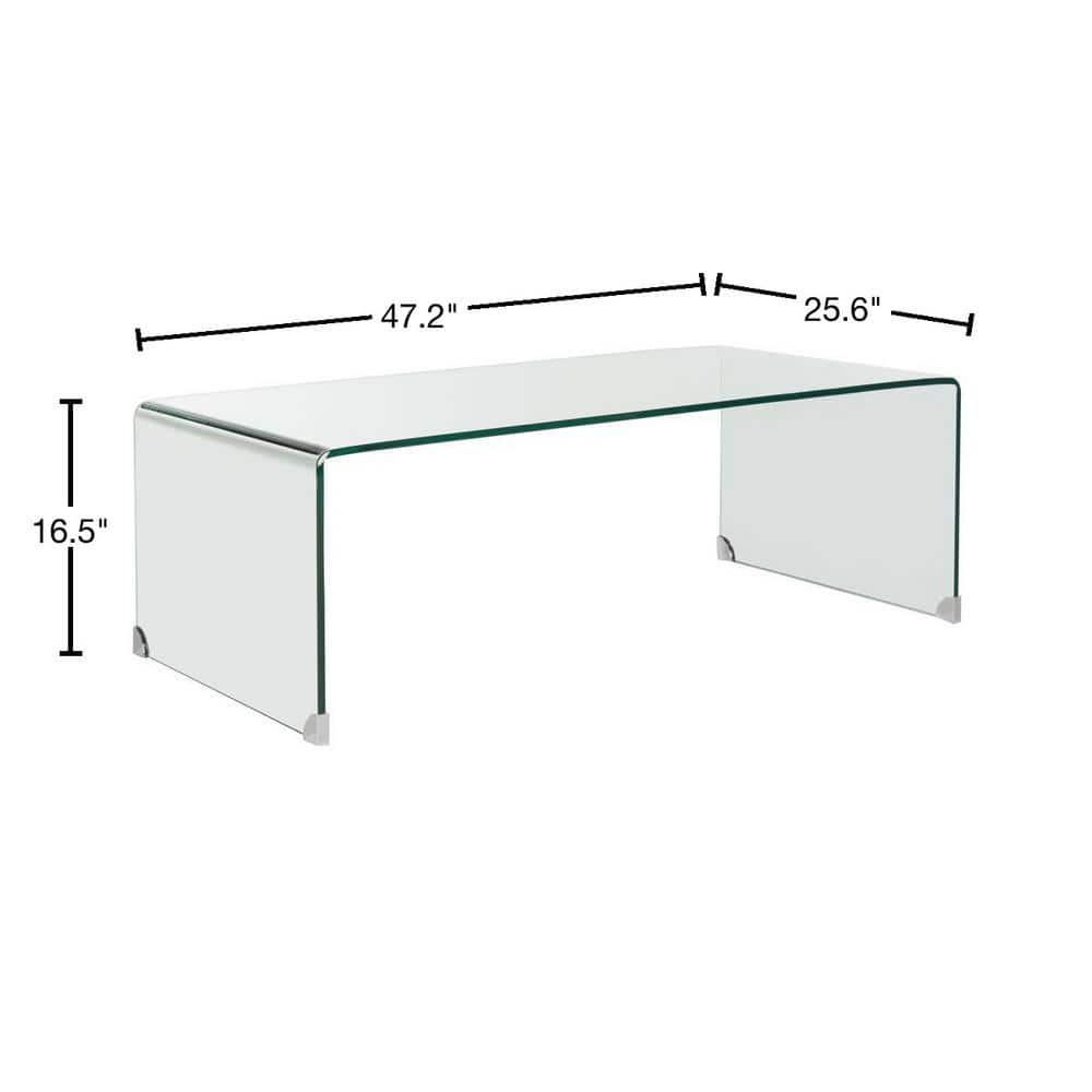 Willowith Glass Coffee Table - Clear - Safavieh