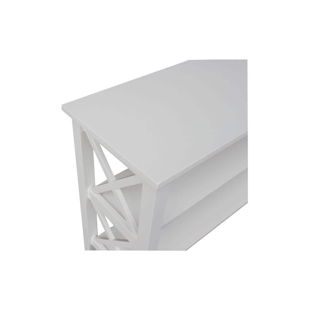 Hampton Console Table White - International Concepts: Hardwood Entryway Table with Fixed Shelves