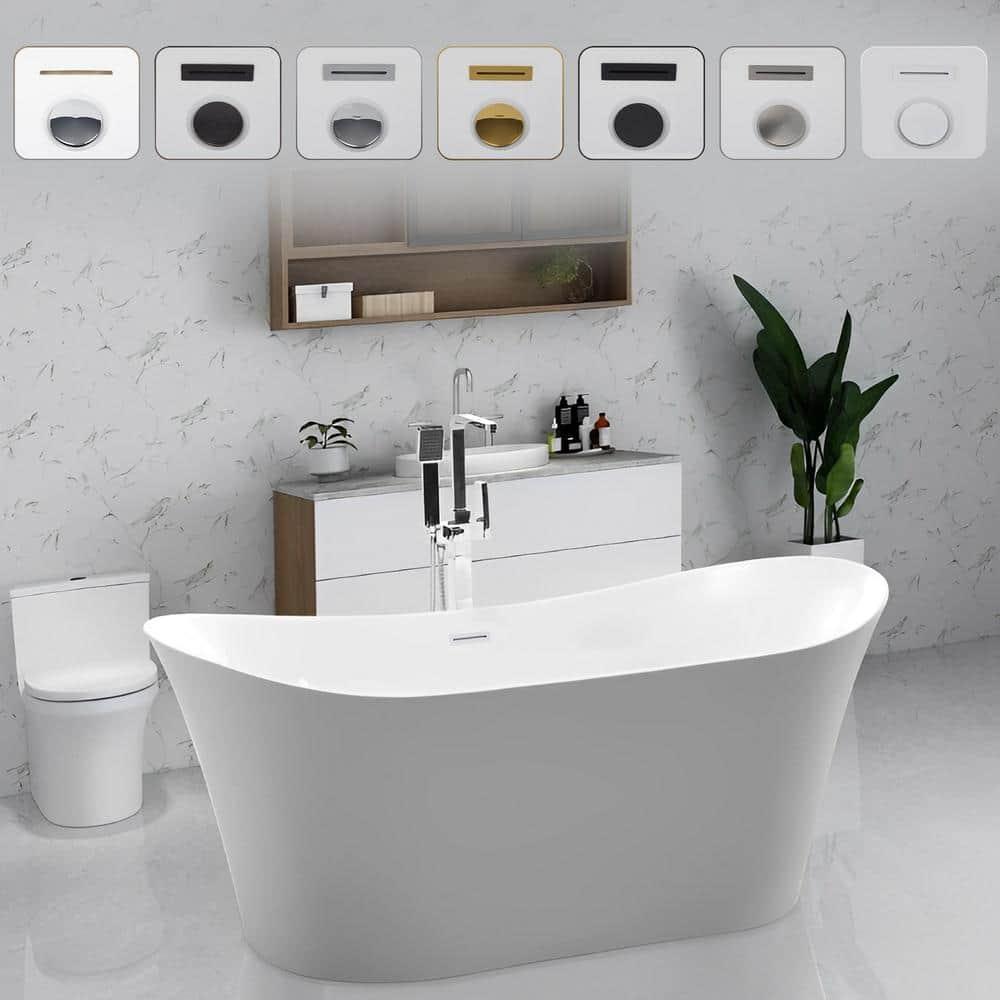 67" x 31" Freestanding Soaking Bathtub