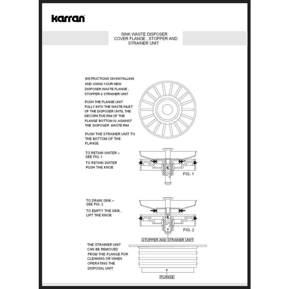 Karran 3-1/2 In. Kitchen Sink Decorative Disposal Flange in Stainless Steel
