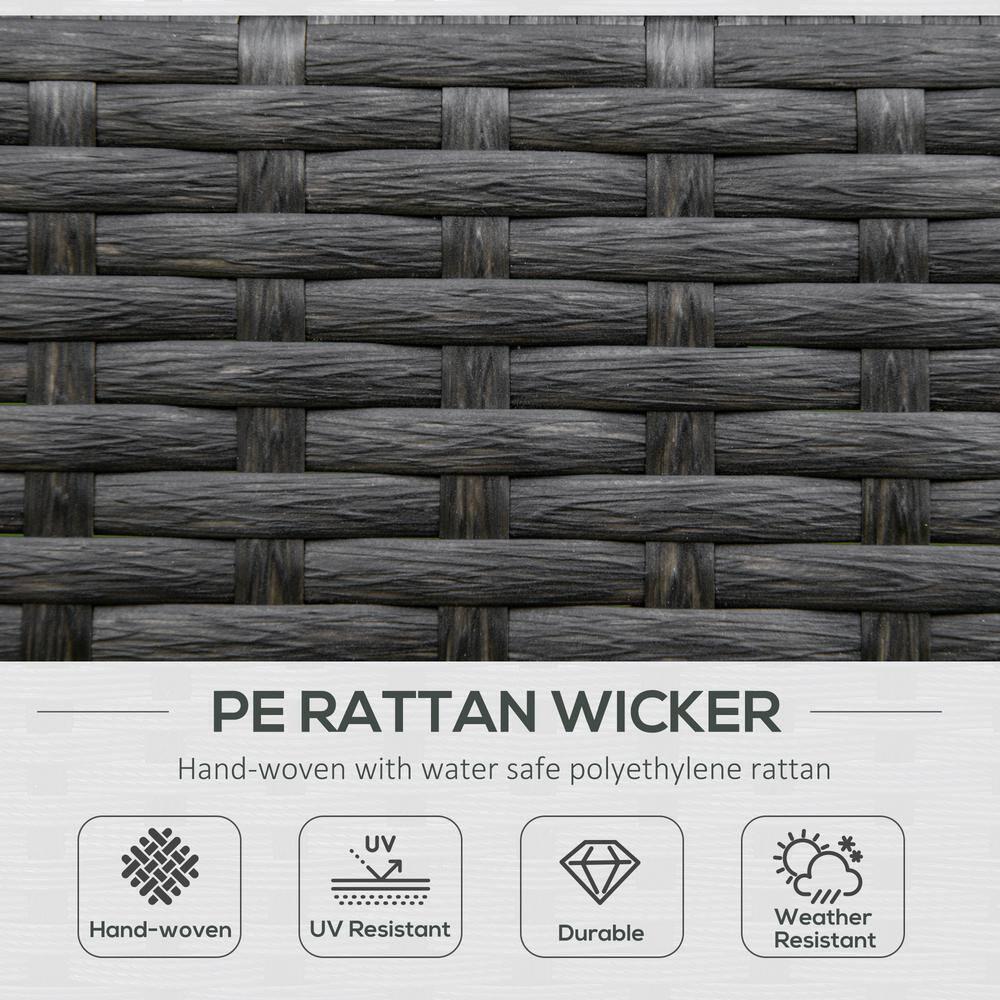 Mercer41 Outsunny Outdoor Wicker Rocking Chair with Padded Cushions, Aluminum Furniture Rattan Porch Rocker