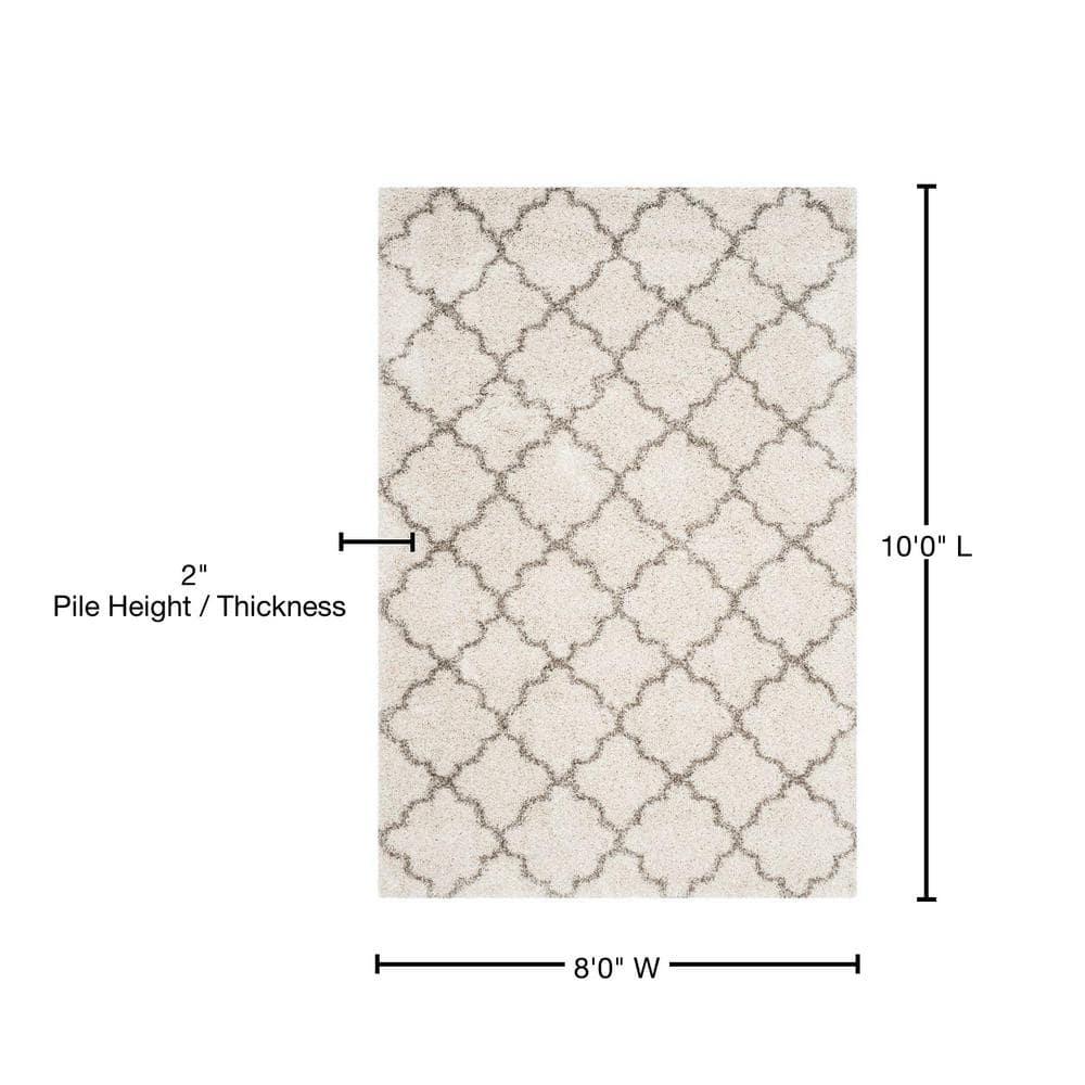 Hudson Shag SGH282 Power Loomed Indoor Area Rug - Ivory/Grey - 8'x10' - Safavieh