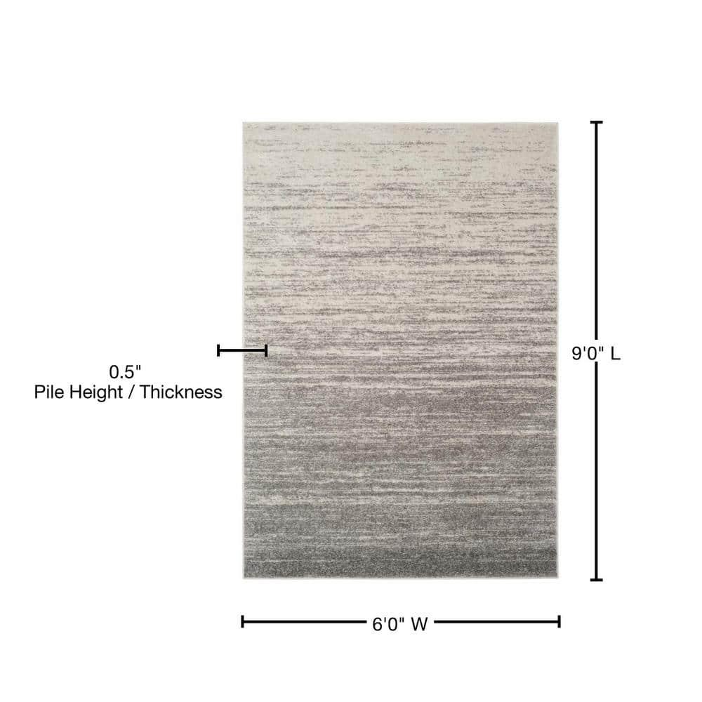 Adirondack ADR113 Machine Made Indoor Area Rug - Light Grey/Grey - 6'x9' - Safavieh