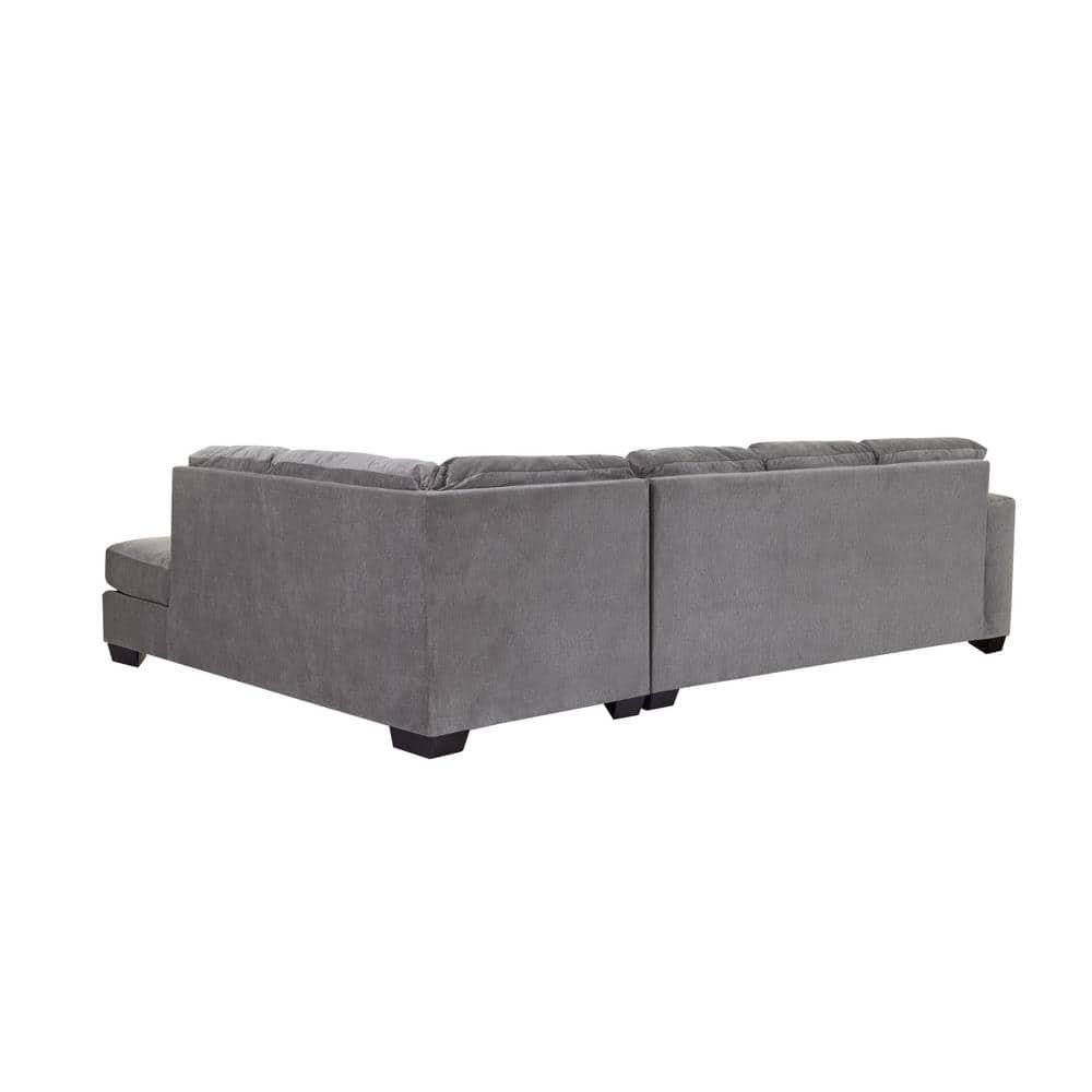 American Furniture Classics Graphite U Shaped Sectional with 4 Throw Pillows