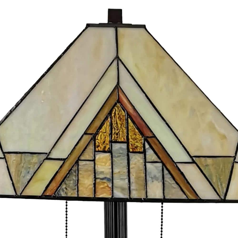 Tiffany Style 2 Light Mission Floor Lamp - 62" Tall