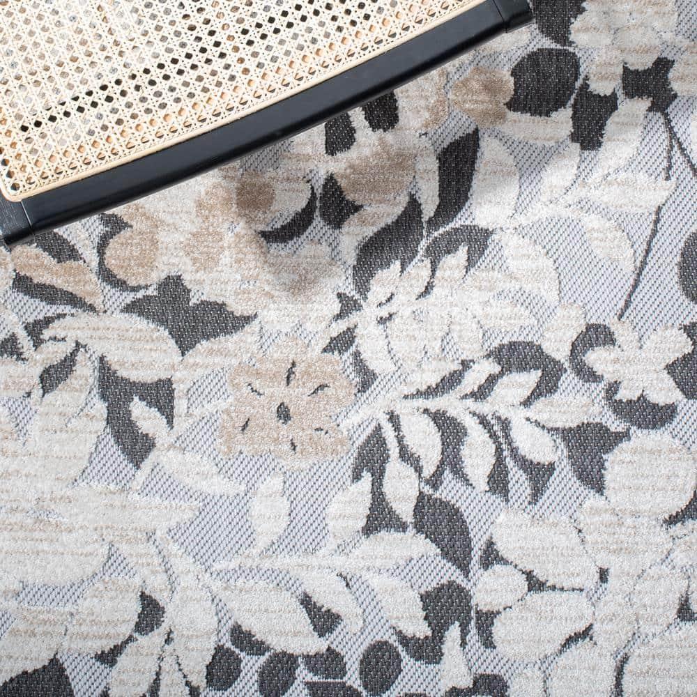 Cabana CBN672 Power Loomed Indoor Accent Rug - Ivory/Charcoal - 3'x5' - Safavieh