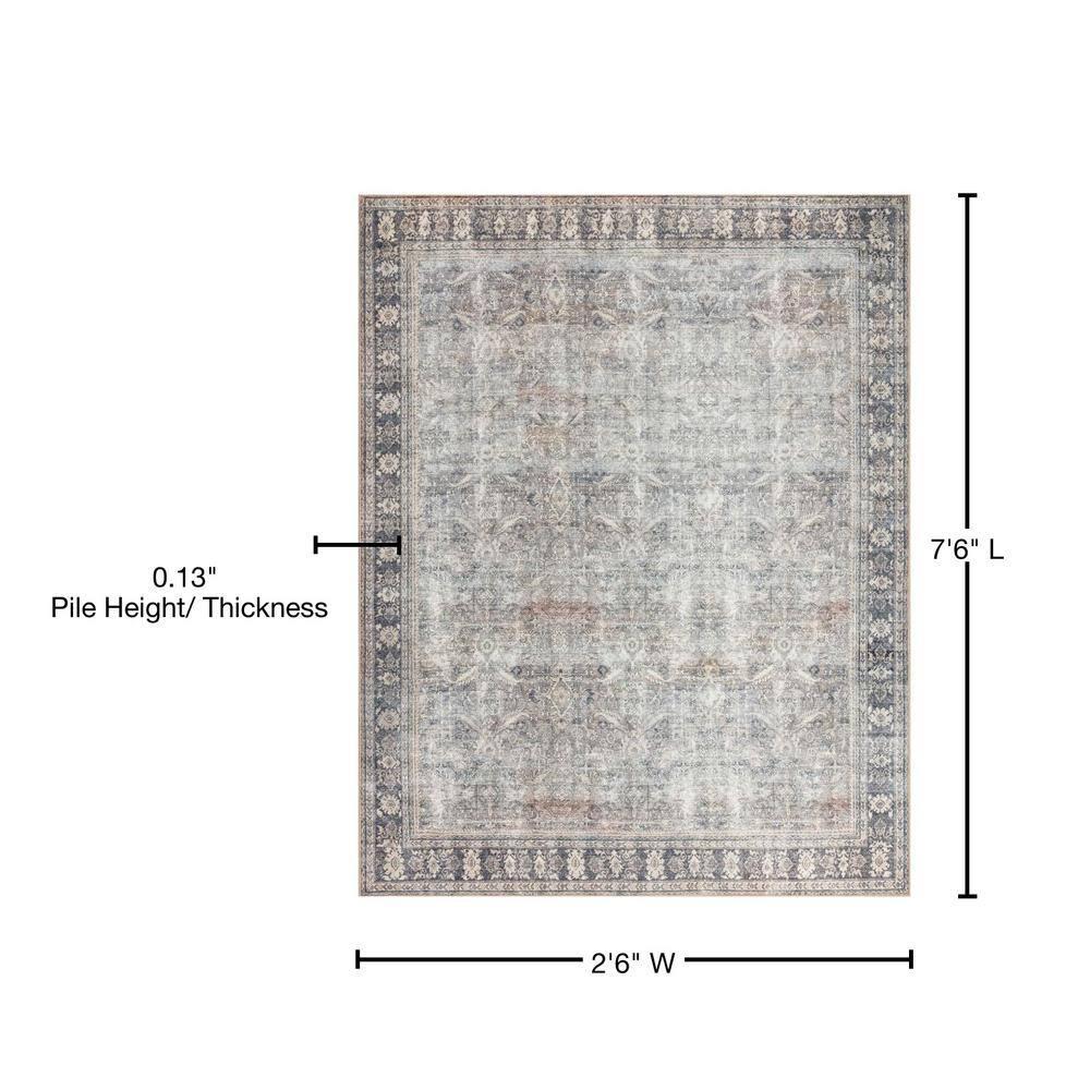 Loloi II Wynter WYN-07 Grey / Charcoal Oriental Area Rug 2'-6" x 7'-6"