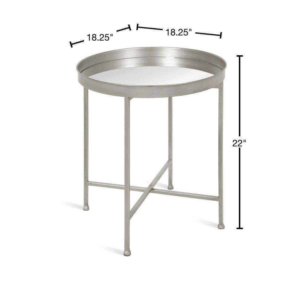 Kate and Laurel Celia Round Metal Side Table, 18.25x18.25x22, Silver
