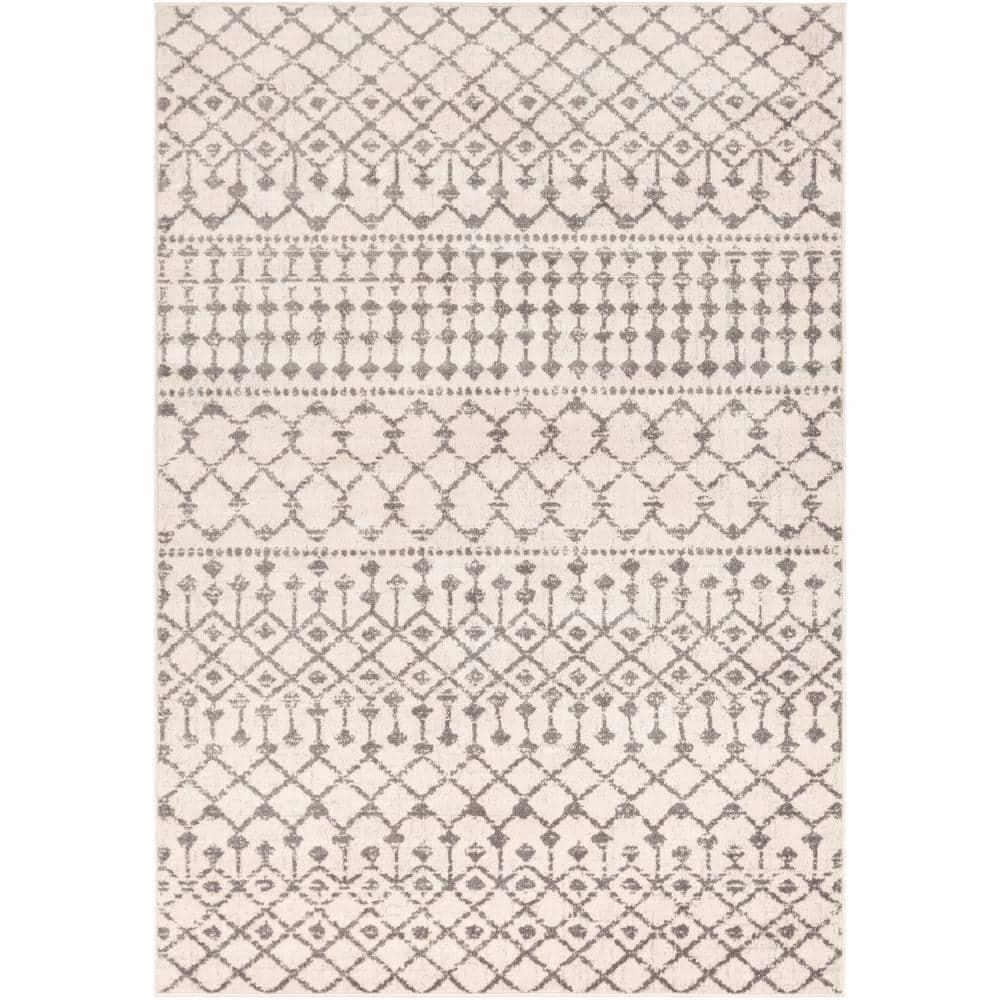 Livabliss Chester Global Bohemian Area Rug,7'10" x 10'2",Light Grey