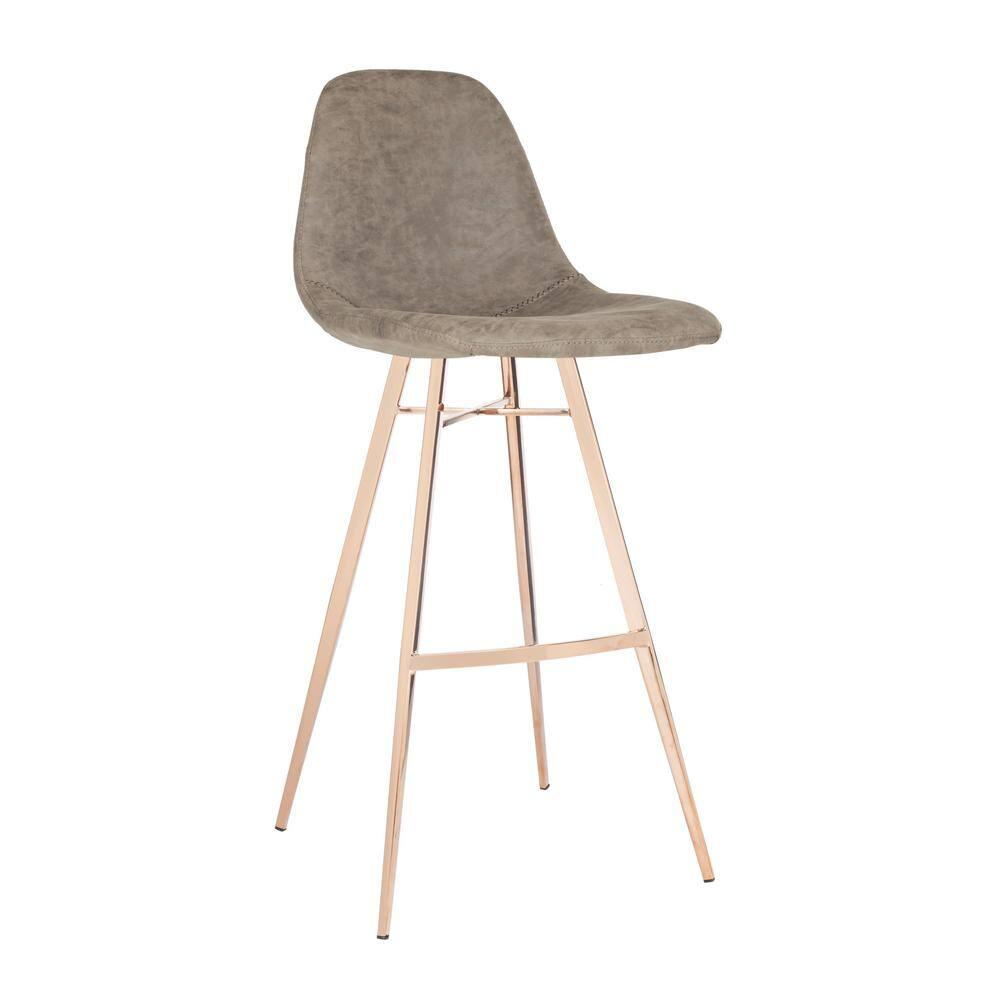Mathison Bar Stool  - FOX3011 - Taupe/Copper - Safavieh Couture