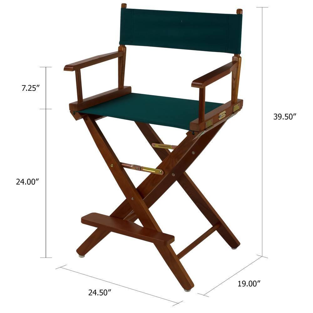 206-24-032-32 24 in. Extra-Wide Premium Directors Chair, Oak Frame with Hunter Green Color Cover