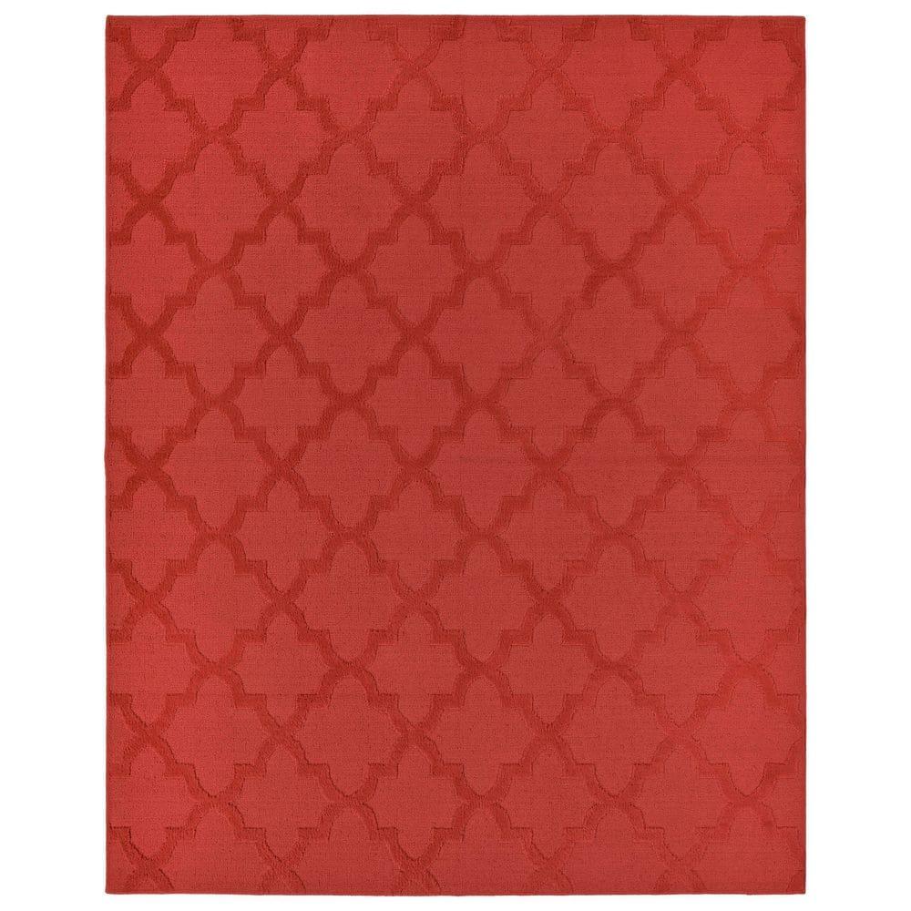 Garland Rug Quatro Polypropylene Chili Red Indoor Area Rug, 7'6" x 9'6"