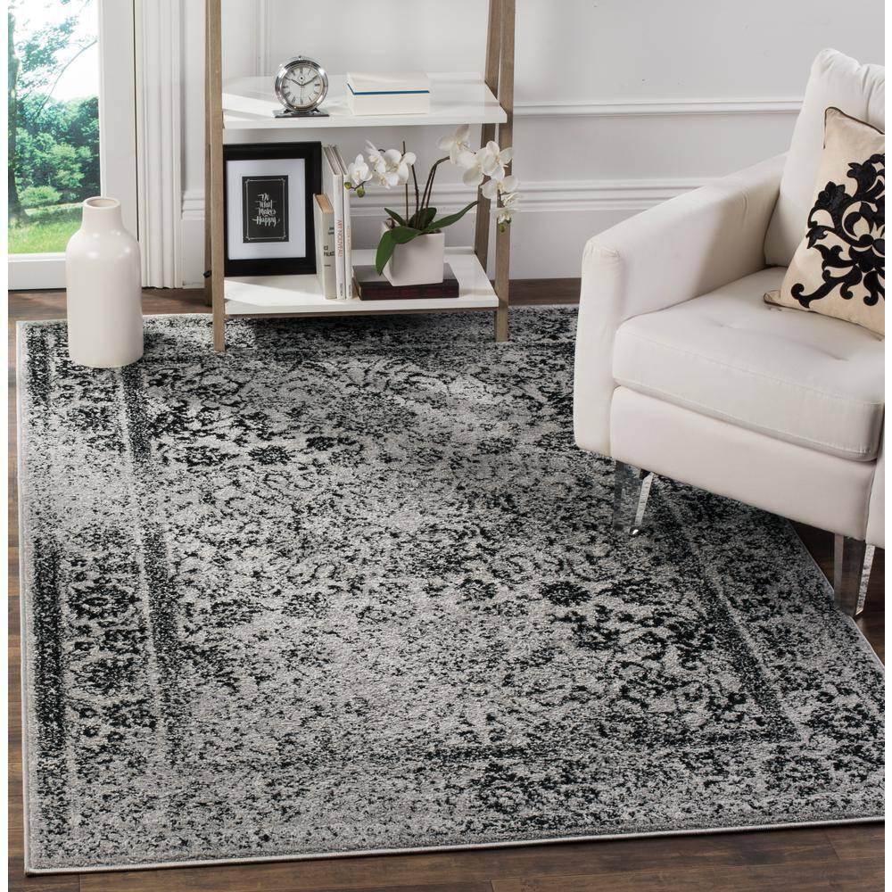 SAFAVIEH Adirondack Wyatt Distressed Area Rug, Grey/Black, 12' x 18'