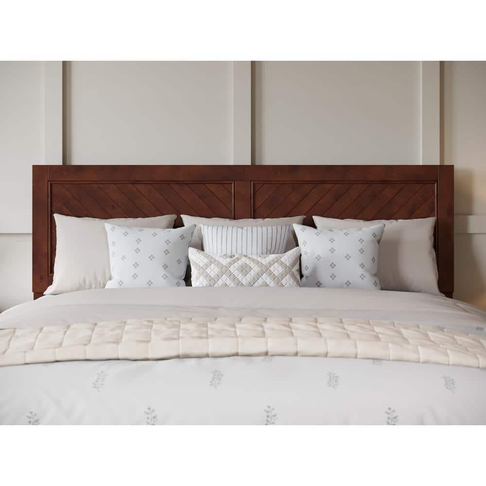 HomeStock Artisanal Artistry King Foundation Bed Frame with Matching Footboard in Walnut