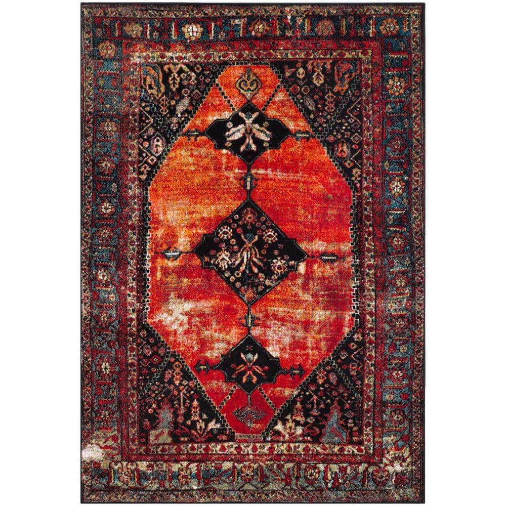 Vintage Hamadan VTH217 Power Loomed Indoor Area Rug - Orange/Multi - 4'x6' - Safavieh