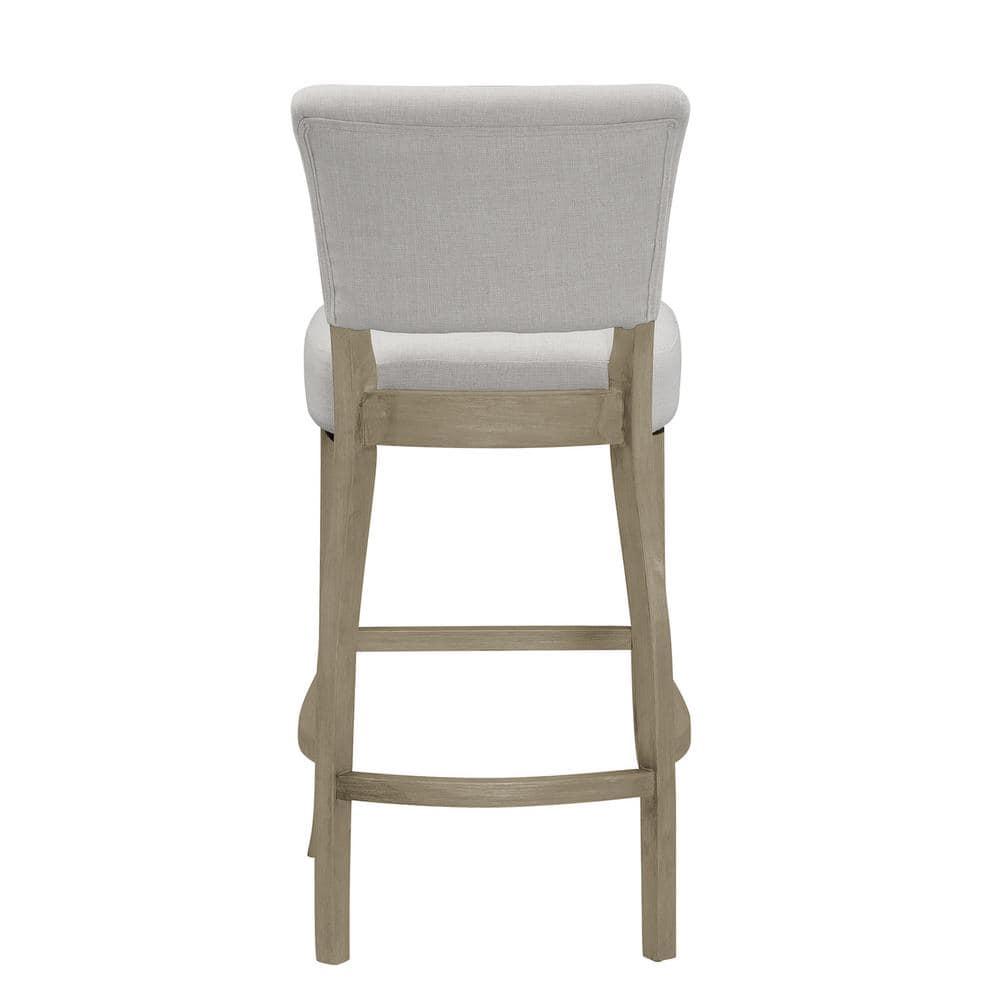 Glamour Home Aleck 29" Modern Fabric Bar Stools in Beige (Set of 2)