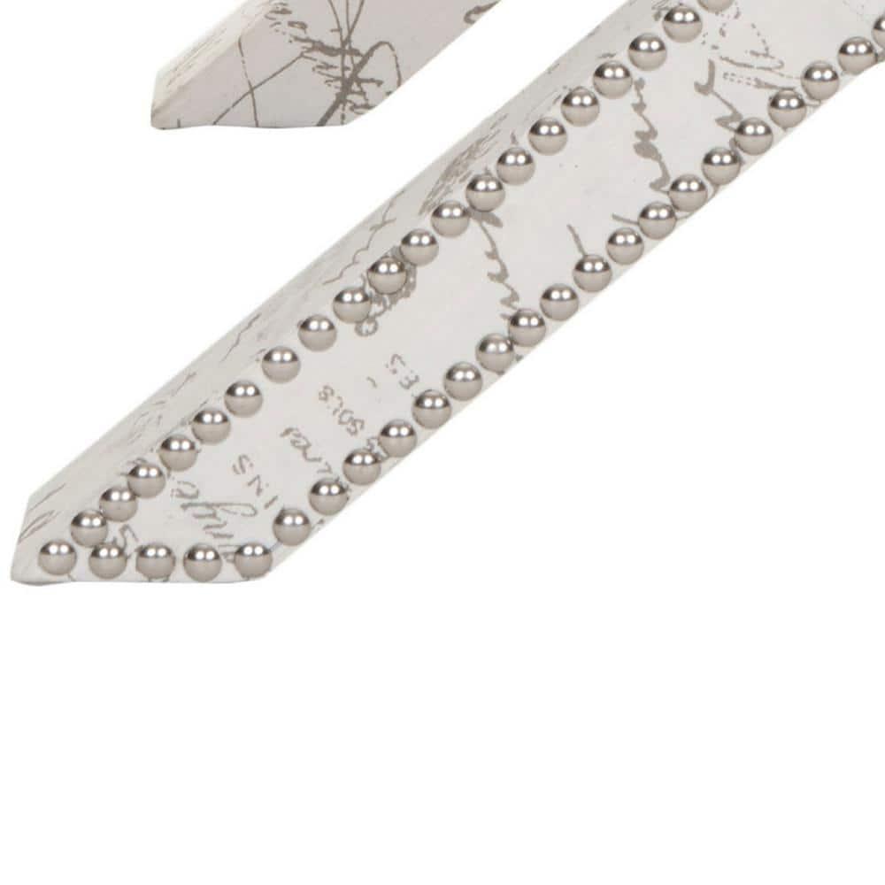 Palmer Ottoman With Silver Nailhead - MCR4589 - Multi/Beige - Safavieh