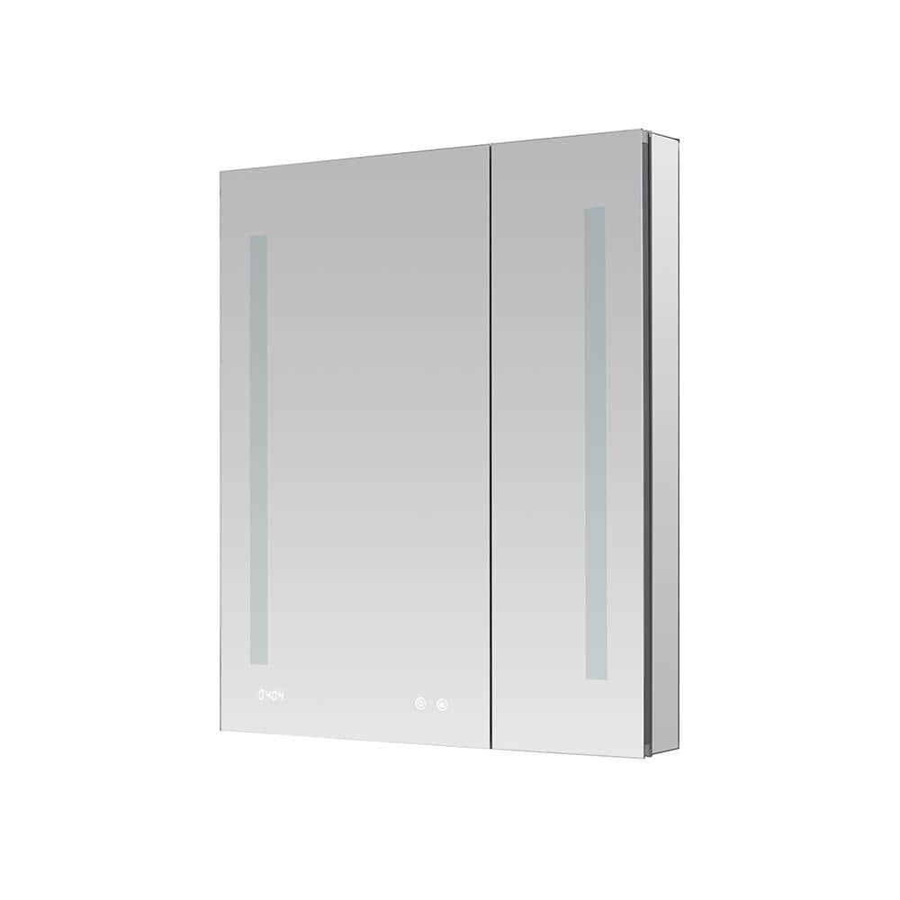 AQUADOM AQUADOM Signature Royale LED Medicine Cabinet with Defogger, Electrical Outlets, Digital Clock, Dimmer, Adjustable LED 3X Magnifying Mirror