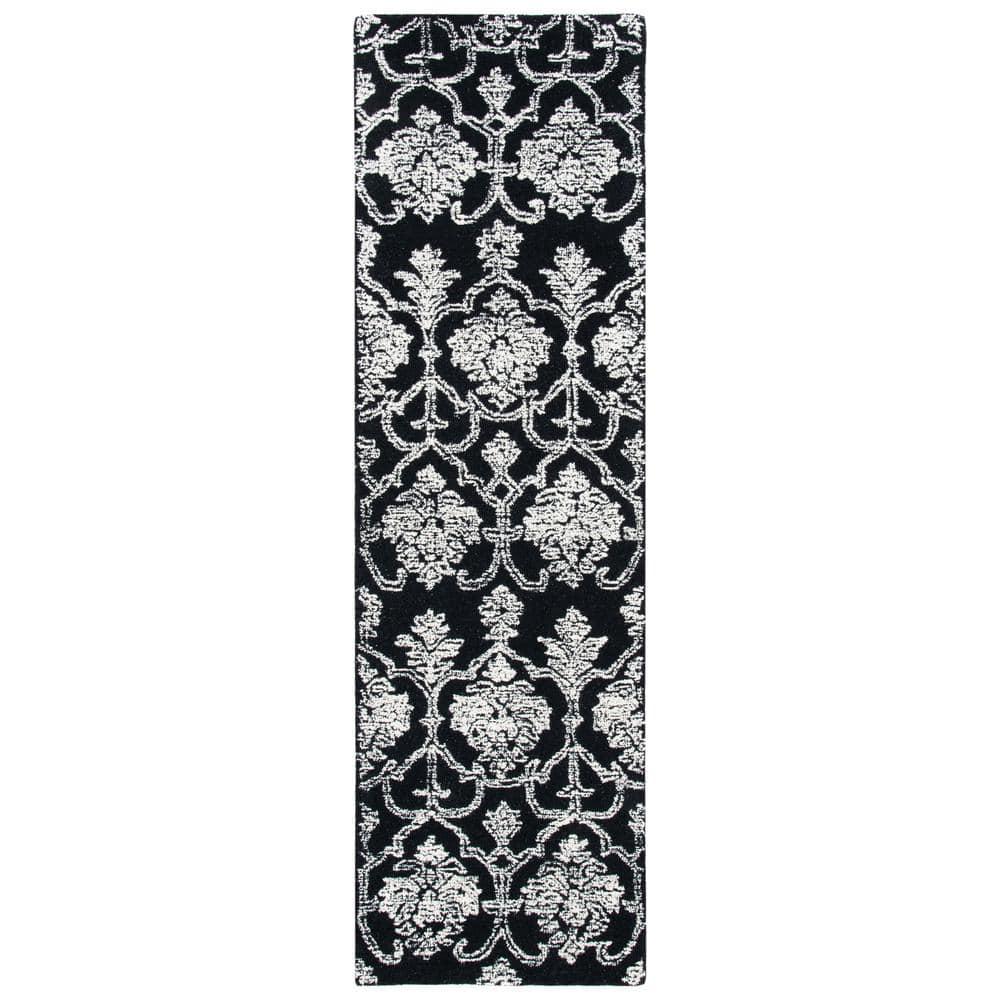 Metro MET996 Hand Tufted Indoor Runner Rug - Black/Ivory - 2'3"x8' - Safavieh