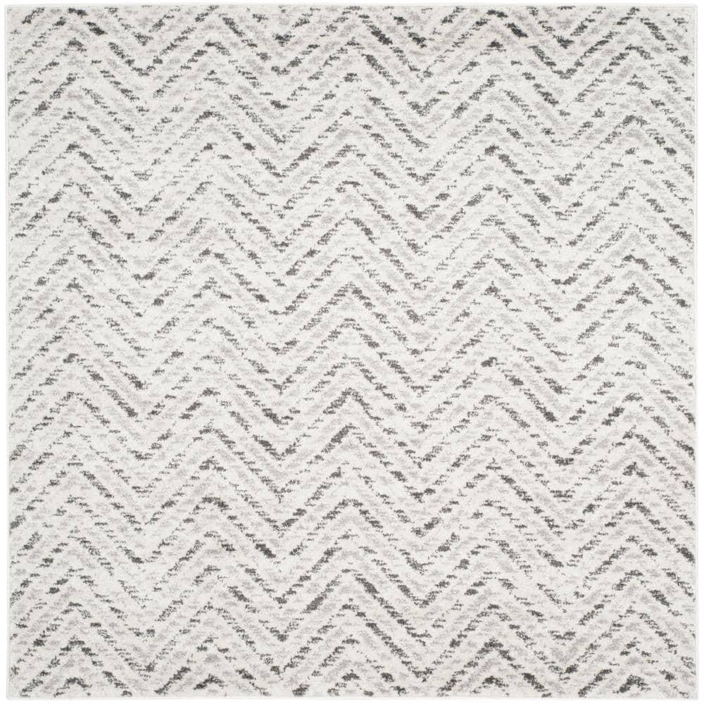 Adirondack ADR104 Power Loomed Area Rug - Ivory/Charcoal - 6'x6' - Safavieh.