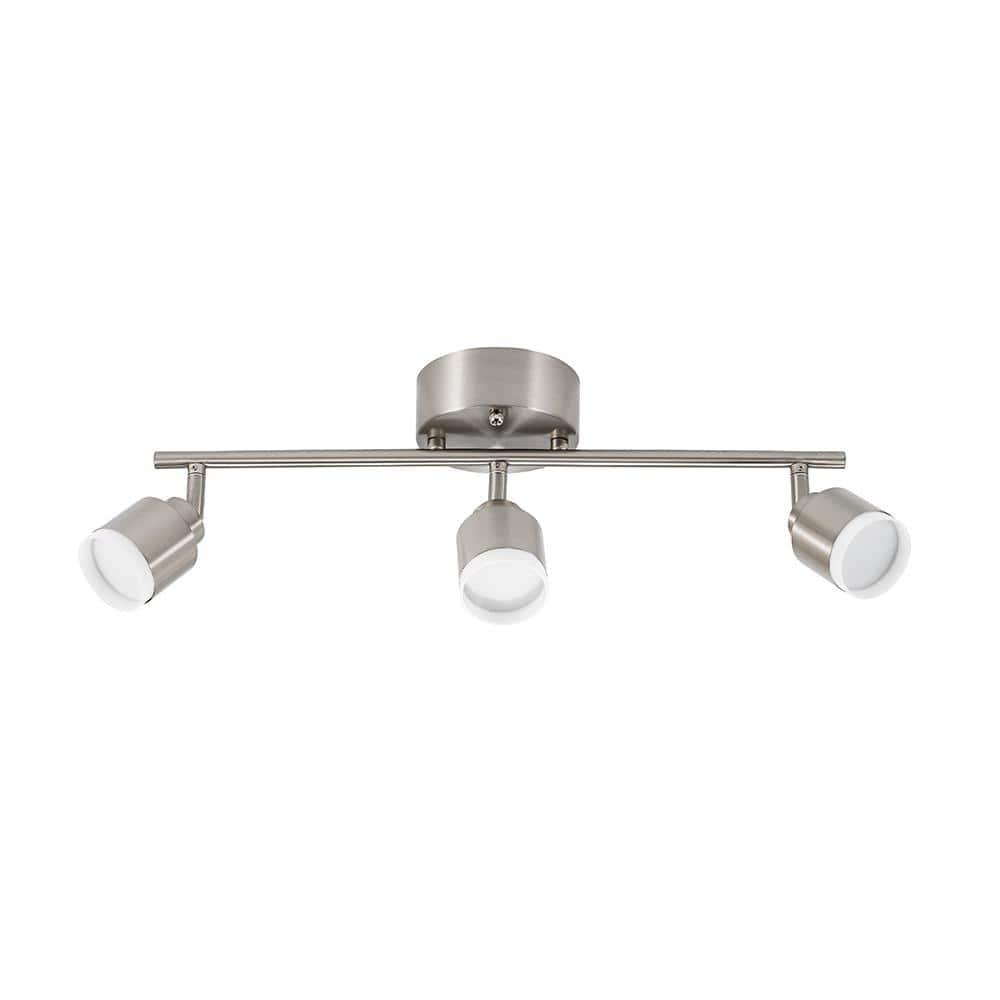 Hampton Bay 19 in. 3-Light Brushed Steel Integrated LED Track Lighting Kit