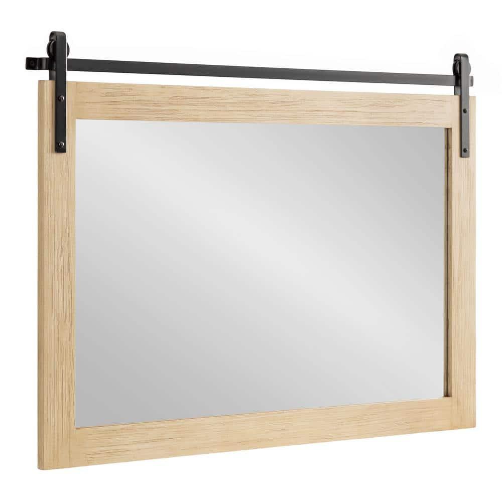 Kate & Laurel All Things Decor 38"x27" Cates Rustic Wall Mirror Natural: Transitional Farmhouse Style, No Assembly Required