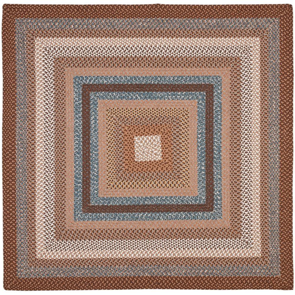 Braided BRD313 Hand Woven Area Rug - Brown/Multi - 8'x8' - Safavieh.