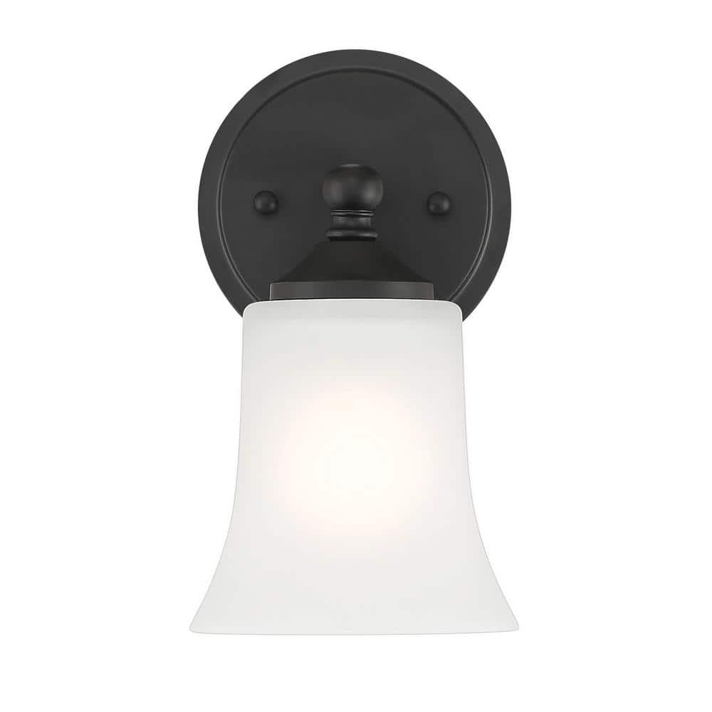 Designers Fountain Bronson 1 Light Matte Black Wall Sconce Light, D278M-WS-MB