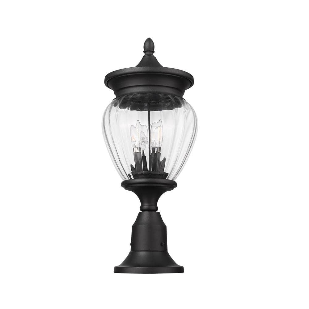 Z-Lite Davina 3 Light Outdoor Pier Mounted Fixture in Black