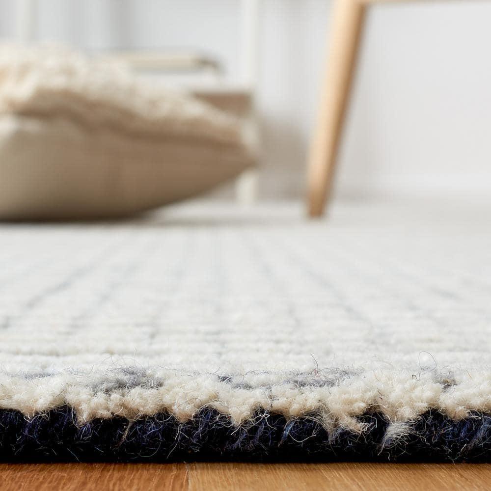 Abstract ABT853 Handmade Indoor Runner - Blue/Ivory - 2'-3"x8' - Safavieh