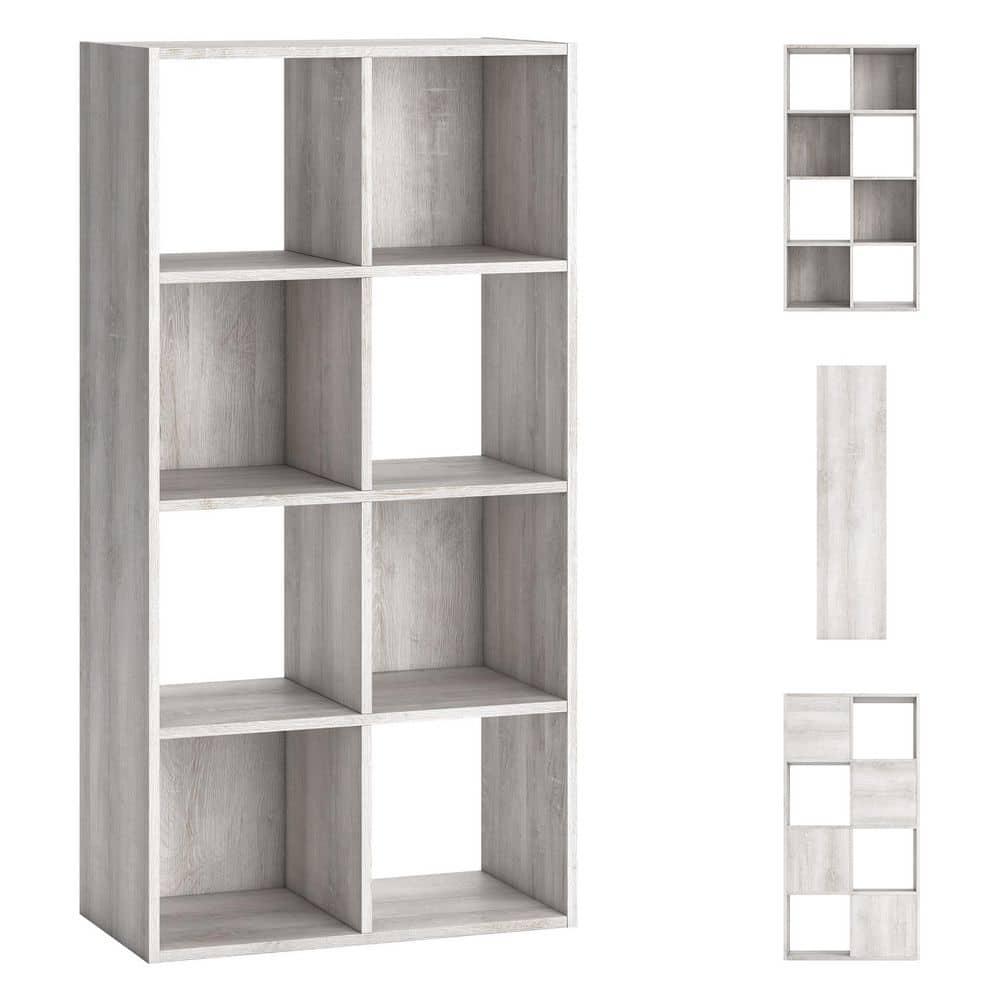 47.05" Paxberry 8 Cube Organizer Whitewash - Signature Design by Ashley: Modern Bookshelf, Storage Cubbies