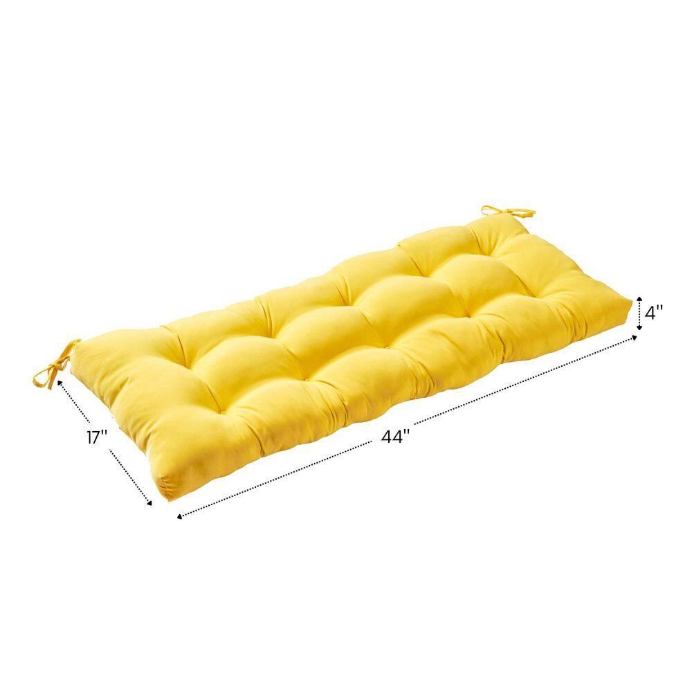 Greendale Home Fashions Sunbeam Yellow 44 x 17 in. Outdoor Bench Seat Cushion