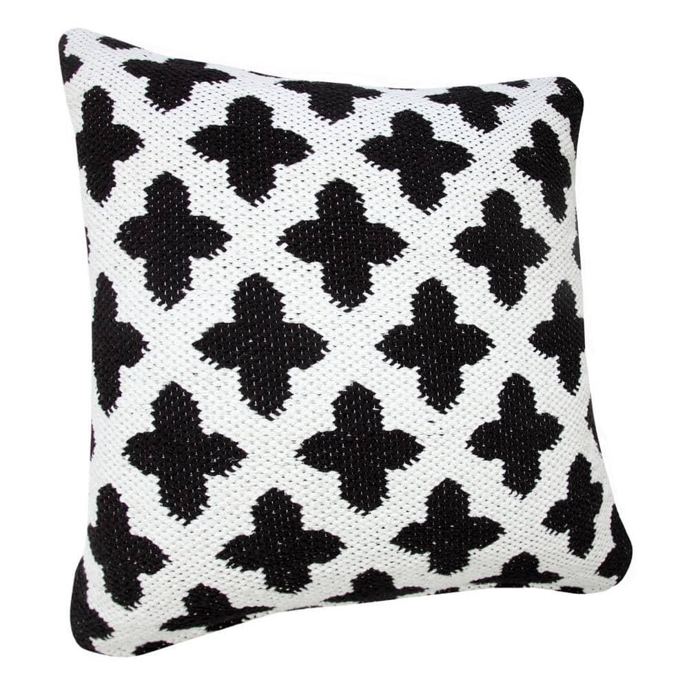 Evette Rios Modern Textured Woven Geometric Throw Pillow