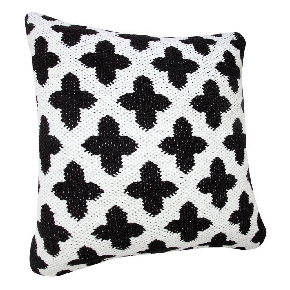 Evette Rios Modern Textured Woven Geometric Throw Pillow