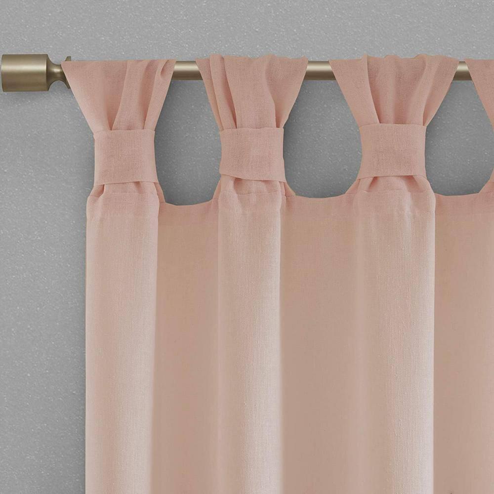 Madison Park Rosette Floral Embellished Cuff Tab Top Solid Single Curtain Panel