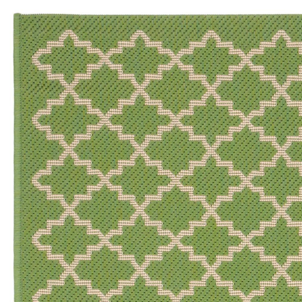 SAFAVIEH Courtyard Hilbert Trellis Indoor/Outdoor Area Rug, 2'7" x 5', Green/Beige