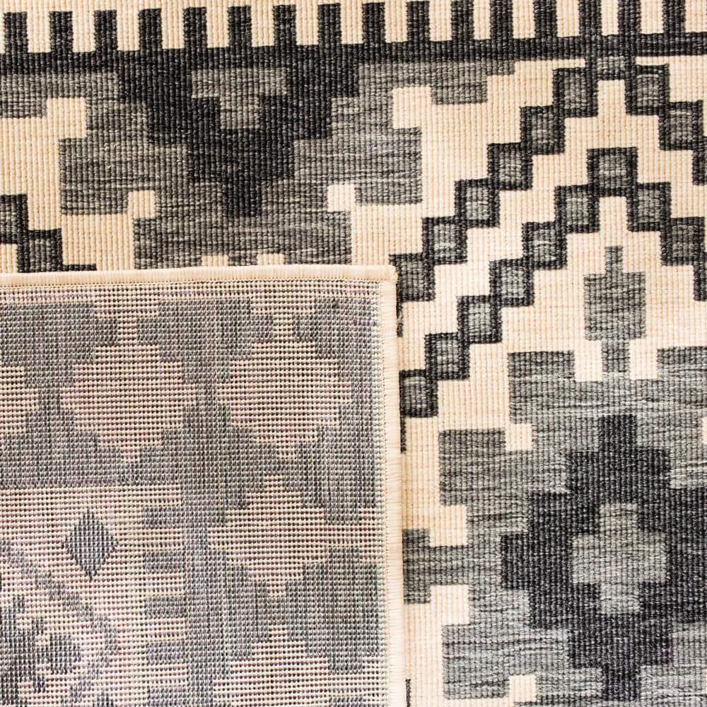 Veranda VER099 Power Loomed Indoor/Outdoor Area Rug - Ivory/Slate - 5'3"x7'7" - Safavieh.