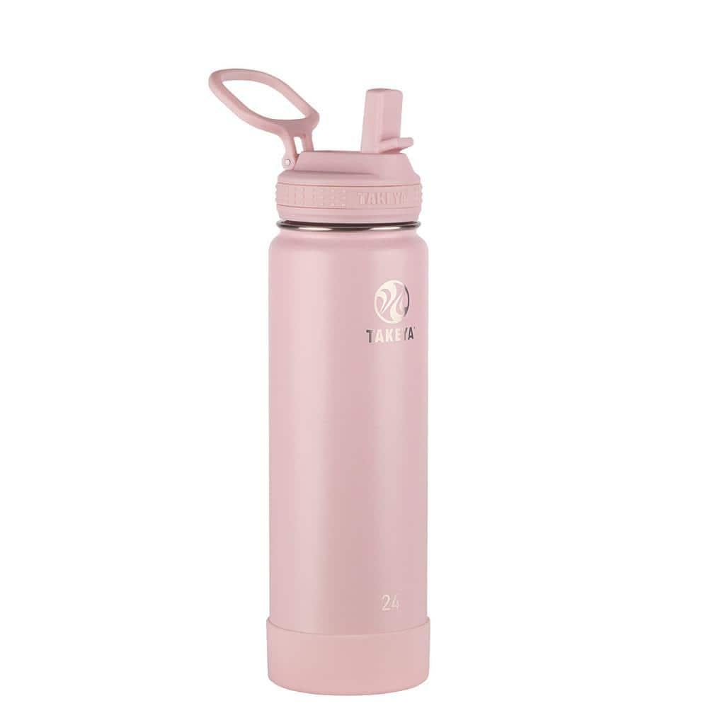 Takeya Actives Stainless Steel Water Bottle w/Straw lid, 24oz Blush