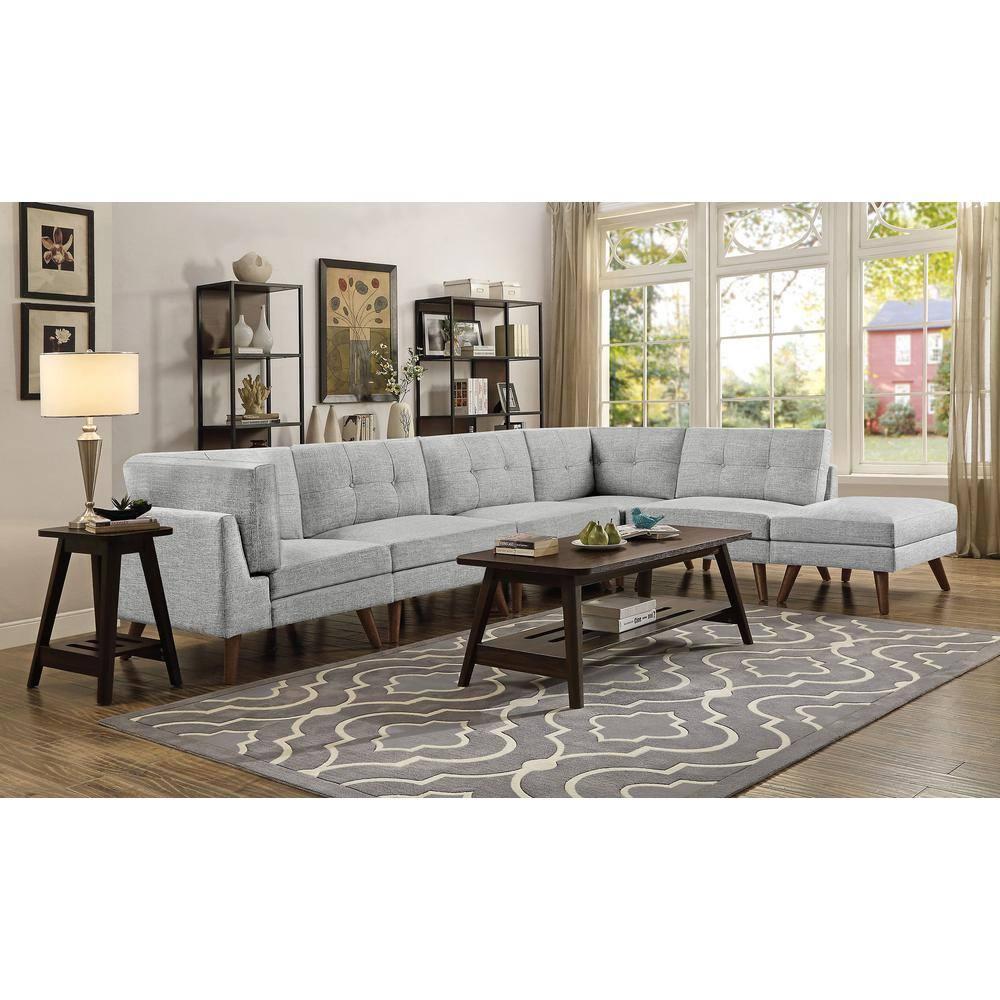 Churchill Button Tufted Armless Chair Grey